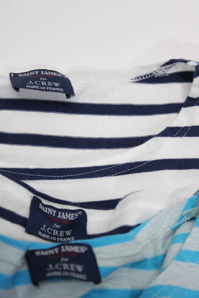 Saint James for J Crew Womens Cotton Striped T-Shirt Top Blue Size M S Lot 2