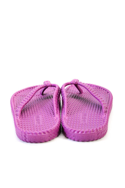Marant Womens Textured Open Back Slide On Flip Flips Sandals Purple Size L