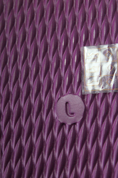 Marant Womens Textured Open Back Slide On Flip Flips Sandals Purple Size L