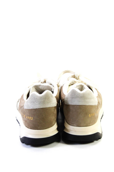 Woman by Common Projects Womens Round Toe Lace Up Low Top Sneakers Tan Size 7.5