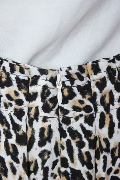 J Crew Women's Hook Closure Pleated Flare Midi Skirt Animal  Print Skirt Size 4
