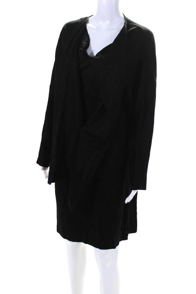 COS Womens Cowl Neck Jersey Long Sleeve Knit Shift Dress Black Size Small