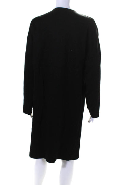 COS Womens Cowl Neck Jersey Long Sleeve Knit Shift Dress Black Size Small