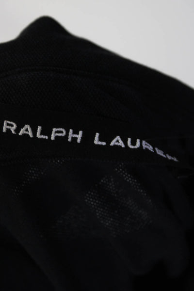 Ralph Lauren Black Label Mens Short Sleeve Pique Polo Shirt Black Size Medium
