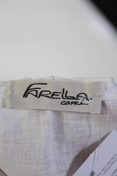 Farella Womens Linen Off The Shoulder Long Sleeve A-Line Dress White Size S