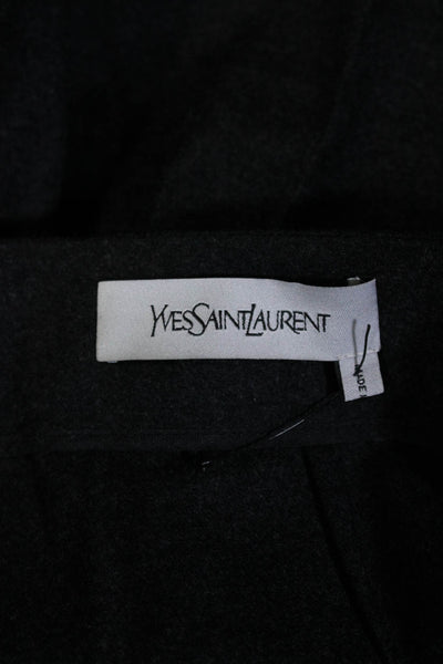 Yves Saint Laurent Womens Zipper Fly Pleated Dress Pants Gray Wool Size FR 38