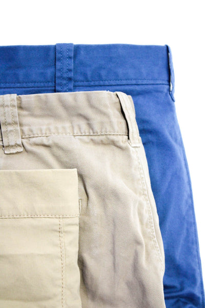 J Crew Mens Stanton Flex Gramercy Khaki Shorts Beige Blue Cotton Size 33 30 Lot