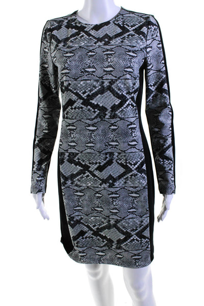 Michael Michael Kors Womens Gray Black Snakeskin Print Shift Dress Size 2