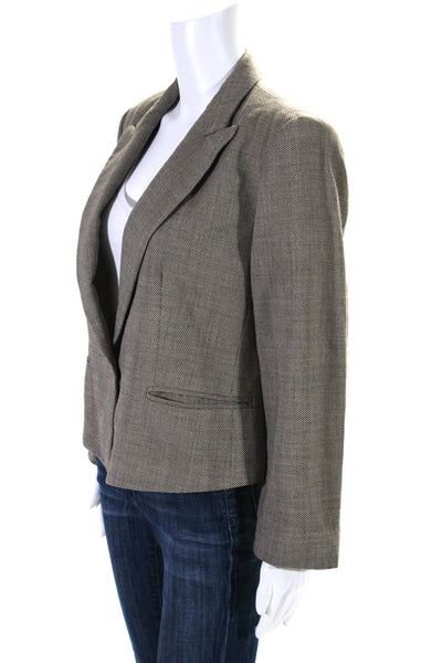 Max Mara Womens Beige Wool One Button Long Sleeve Blazer Size 14