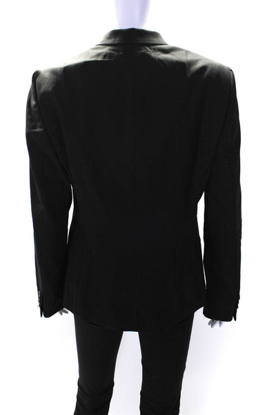 Boss Hugo Boss Womens Two Button Pointed Lapel Blazer Jacket Black Wool Size 6