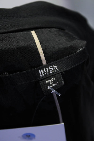 Boss Hugo Boss Womens Two Button Pointed Lapel Blazer Jacket Black Wool Size 6