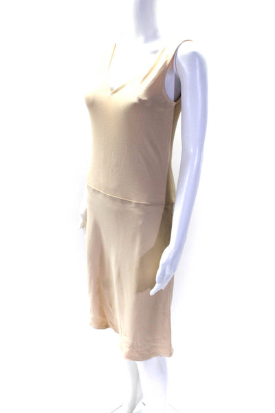 Donna Karan New York Womens Light Brown V-Neck Sleeveless Tank Dress Size 4