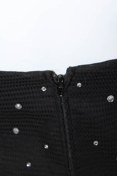 Morton Myles Womens Black Textured Crystal Embellished Strapless Dress Size S