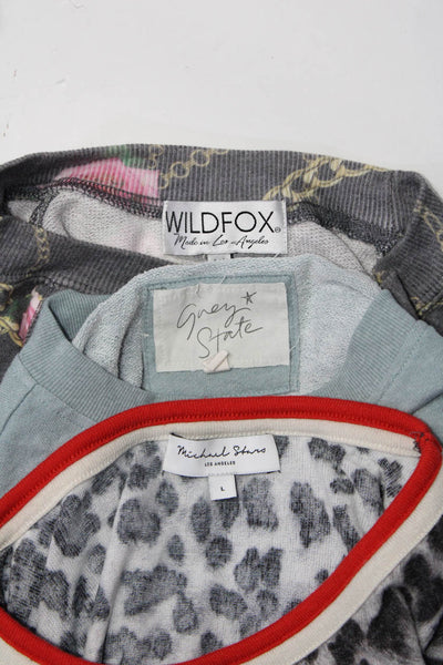 Wildfox Michael Stars Womens Leopard Star Floral Sweater Sweatshirt 1 M L Lot 3