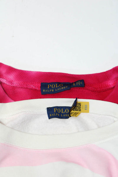 Polo Ralph Lauren Womens Tie Dye Stripe Crew Neck Sweatshirt Pink Large Lot 2