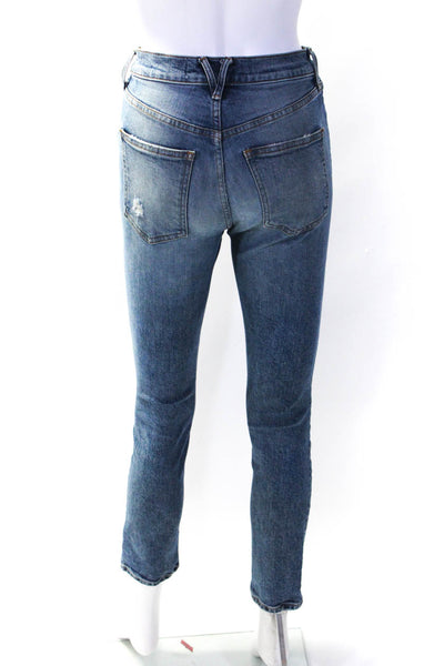 Veronica Beard Jeans Womens Ryleigh Slim Straight High Rise Jeans Blue Size 24