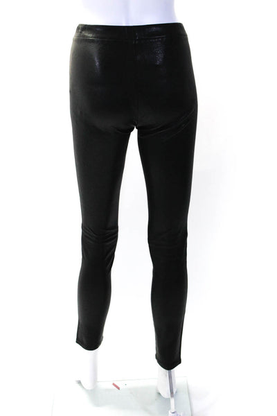 J Brand Womens Elastic Waistband Leather Ankle Leggings Black Size Extra Small