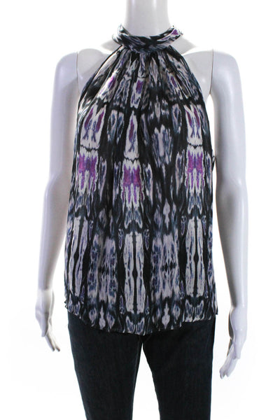 Ramy Brook Womens Multicolor Silk Printed Halter Sleeveless Blouse Top Size S