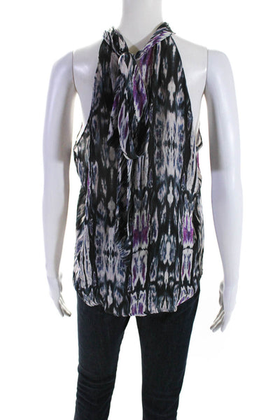 Ramy Brook Womens Multicolor Silk Printed Halter Sleeveless Blouse Top Size S