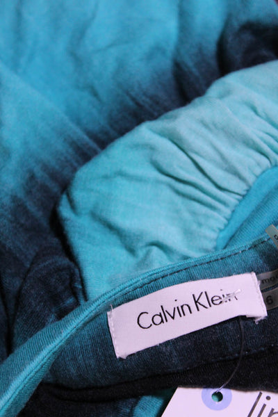 Calvin Klein Womens Green Black Tie Dye Print V-Neck Sleeveless Tank Dress Size6