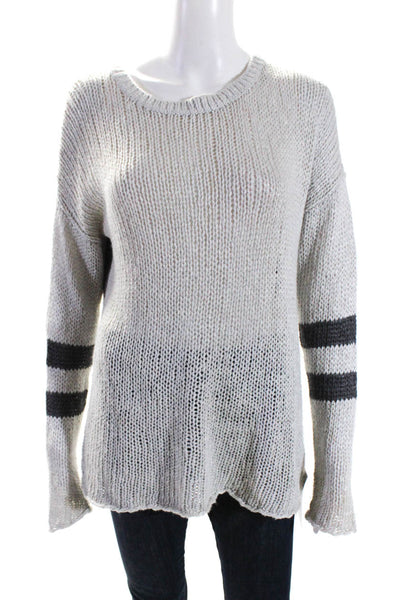 360 Sweater Womens Silk Blend Long Sleeves Pullover Sweater Gray Size Medium