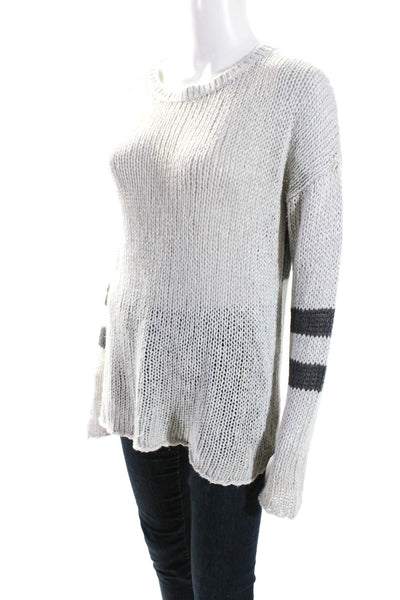 360 Sweater Womens Silk Blend Long Sleeves Pullover Sweater Gray Size Medium