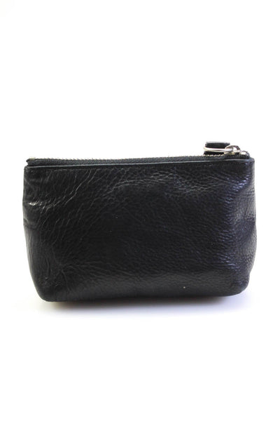 Marc Jacobs Womens Zip Top Push Lock Leather Pouch Wallet Black