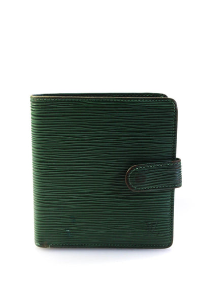 Louis Vuitton Womens Porte-Billets Epi Leather Square Bifold Wallet Dark Green