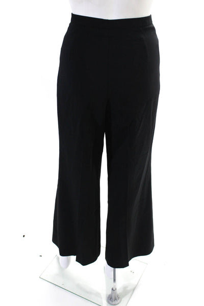 Marlowe Womens Wool Front Zip Wide Leg High Rise Dress Pants Black Sz 46/12