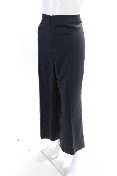 Marlowe Womens Wool Front Zip Wide Leg High Rise Dress Pants Gray Size 48