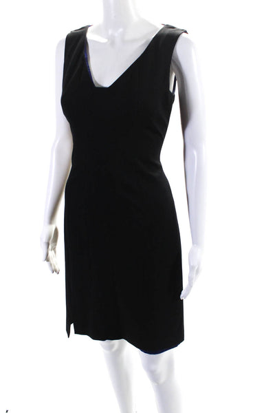 Elie Tahari Womens Lined Sleeveless V Neck Sheath Dress Black Size 4