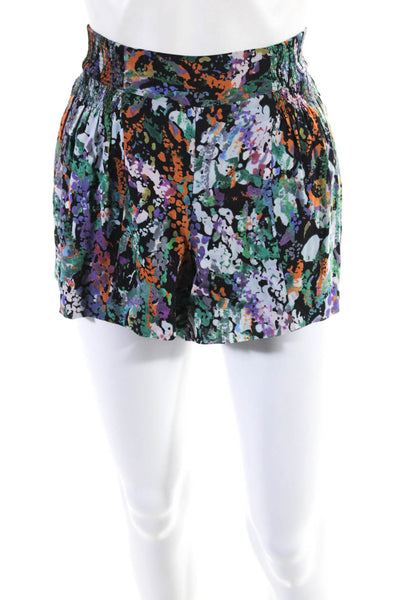 Catherine Malandrino Womens Multicolor Printed Silk Lined Mini Shorts Size 4