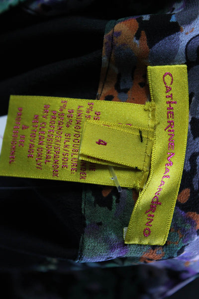 Catherine Malandrino Womens Multicolor Printed Silk Lined Mini Shorts Size 4