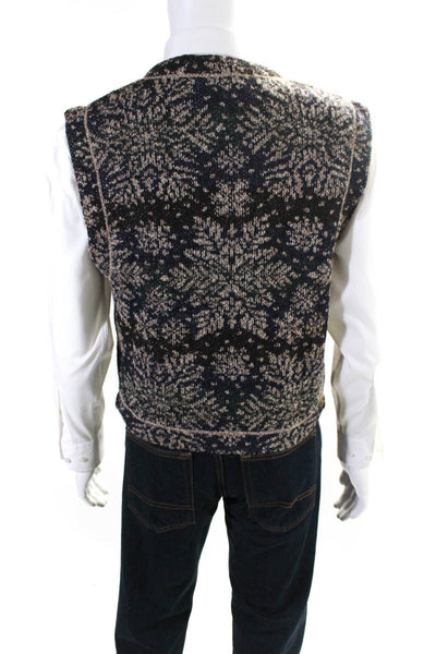 Missoni Uomo Mens Brown Wool Blend V-Neck Sleeveless Vest Sweater Top Size M
