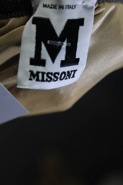 M Missoni Womens Knit Chevron Elastic Waist Mini Skirt Gray Yellow Purple IT 38