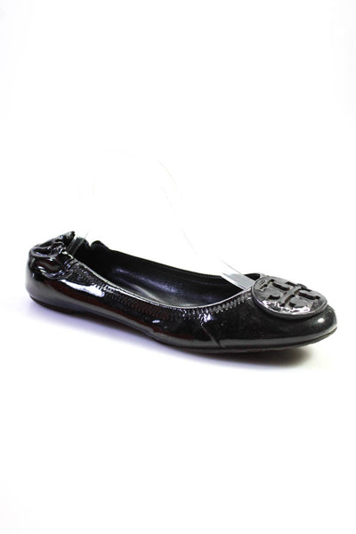 Tory Burch Women's Round Toe Embellish Ballet Flat Shoe Black Size 9.5