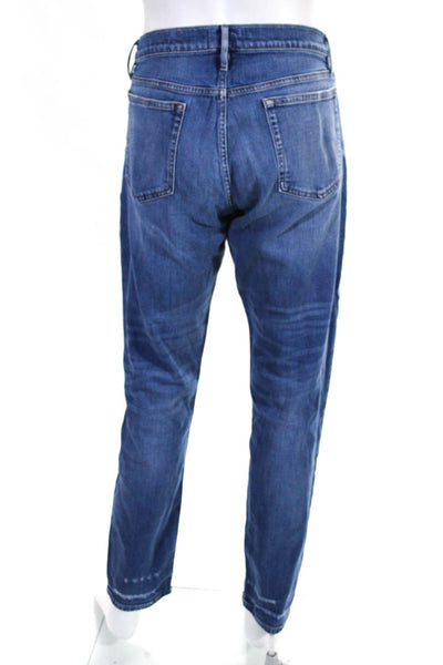 Frame Men's Button Closure Five Pockets Medium Wash Straight Leg Pant Size 34