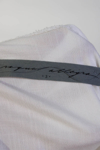 Raquel Allegra Womens Jersey Round Neck Short Sleeve A-Line Dress White Size 3