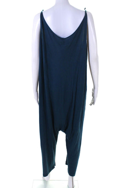 The Great Womens Jersey Knit Scoop Neck Sleeveless Pull On Jumpsuit Teal Size 0