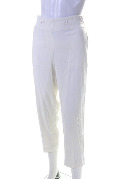 Raquel Allegra Womens Cotton High Rise Straight Leg Pants White Size 1