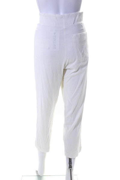 Raquel Allegra Womens Cotton High Rise Straight Leg Pants White Size 1