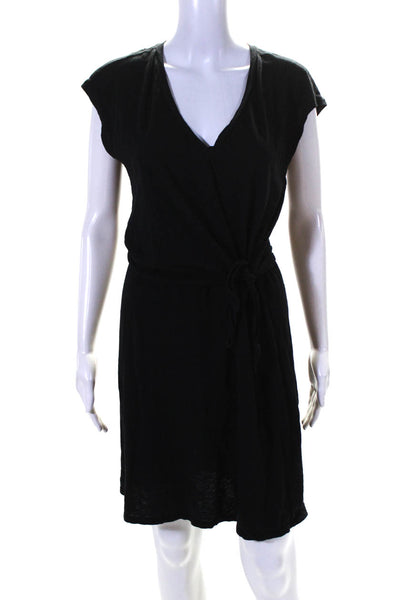 Velvet by Graham & Spencer Womens V Neck Jersey Sheath Dress Black Size Medium