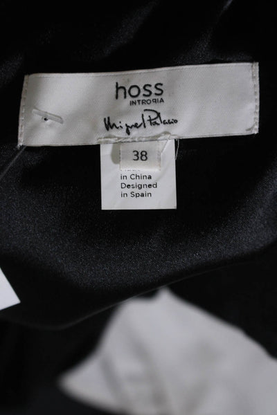 Hoss Intropia Womens Long Sleeve Back Zip Dress Black White Size 38