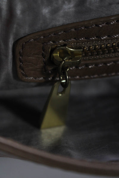 Cynthia Rowley Womens Leather Turn Lock Flapped Chained Wristlet Handbag Brown