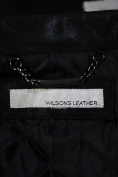 Wilsons Leather Womens Collared Full Zip Leather Jacket Black Size Extra Large