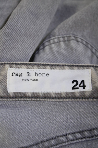 Rag & Bone Womens Maya High Rise Ankle Wide Leg Jeans Gray Denim Size 24