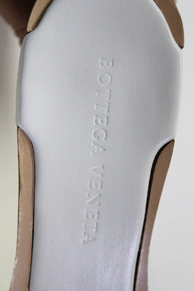 Bottega Veneta Womens Intrecciato Slide On Sandal Heels White Size 38 8