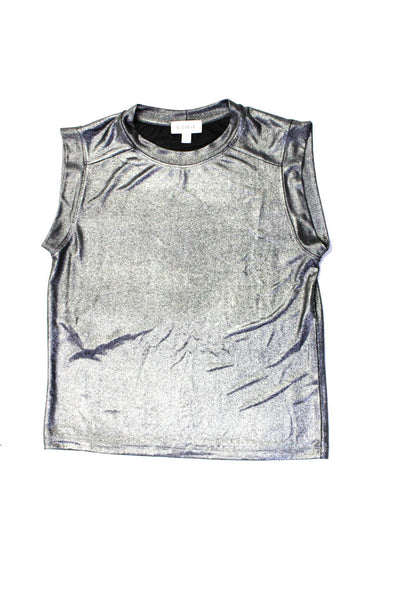 Sundry LNA Evereve Womens Ribbed Ombre Metallic Knit Tank Tops White 1 XS Lot 3
