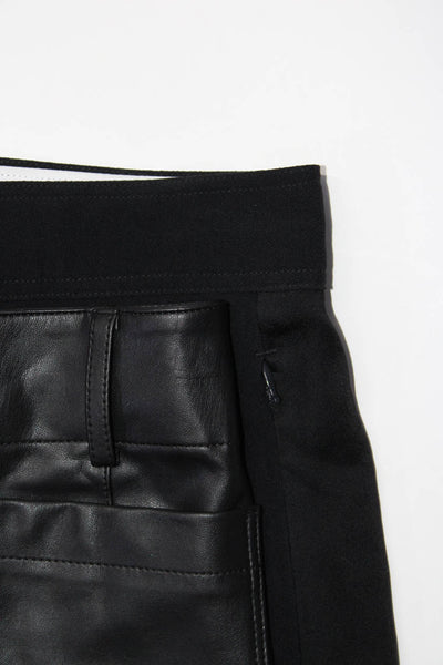 Club Monaco Maeve Womens Crepe Faux Leather Pants Black Size 00 25 Lot 2