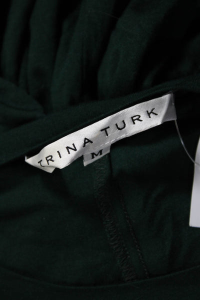 Trina Turk Womens Round Neck Long Sleeve Shift T-Shirt Dress Green Size M